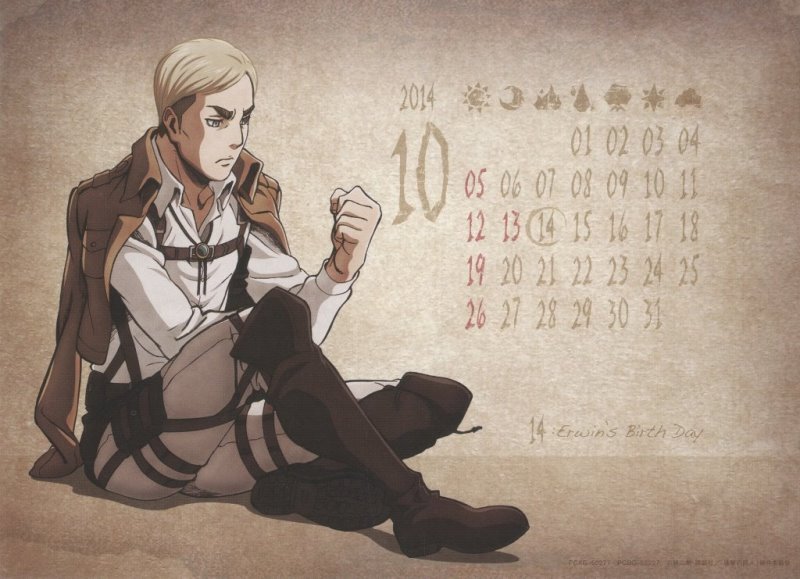 Calendar Shingeki no Kyojin 2014-2015